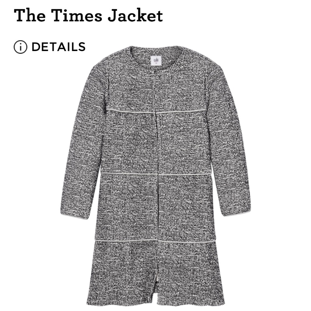 Cabi “The Times Jacket” in EUC! Sz. M. Gray and white.